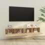 Muebles TV de pared 2 uds madera ingeniería roble 100x30x30 cm en Muebles TV | Comprar online en Foru.es