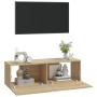 Muebles TV de pared 2 uds madera ingeniería roble 100x30x30 cm en Muebles TV | Comprar online en Foru.es