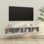 Mueble TV de pared 2 uds madera contrachapada gris 100x30x30cm en Muebles TV | Comprar online en Foru.es
