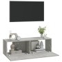 Mueble TV de pared 2 uds madera contrachapada gris 100x30x30cm en Muebles TV | Comprar online en Foru.es