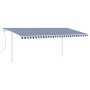 Toldo manual retráctil con postes azul y blanco 5x3 m en Toldos | Comprar online en Foru.es