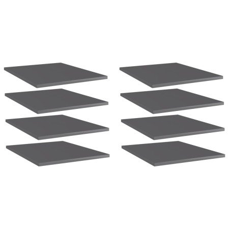 Estante estantería 8 uds contrachapada gris brillo 40x50x1,5 cm en Estanterías | Comprar online en Foru.es