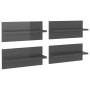 Estantes de pared 4 unidades gris brillo 40x11,5x18 cm de vidaXL, Estantes y estanterías - Ref: Foro24-807314, Precio: 23,39 ...