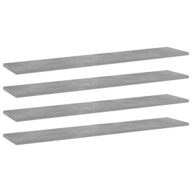 Estante para estantería 4 uds madera gris hormigón 100x20x1,5cm en Estanterías | Comprar online en Foru.es