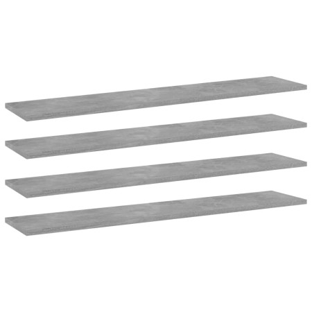 Estante para estantería 4 uds madera gris hormigón 100x20x1,5cm en Estanterías | Comprar online en Foru.es