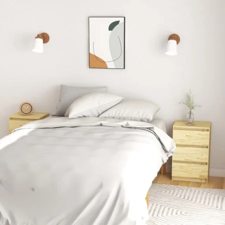 Mesitas de noche 2 uds madera maciza de pino 40x29,5x64 cm de vidaXL, Mesitas de noche - Ref: Foro24-808084, Precio: 84,40 €,...