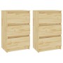 Mesitas de noche 2 uds madera maciza de pino 40x29,5x64 cm de vidaXL, Mesitas de noche - Ref: Foro24-808084, Precio: 85,47 €,...