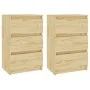 Mesitas de noche 2 uds madera maciza de pino 40x29,5x64 cm de vidaXL, Mesitas de noche - Ref: Foro24-808084, Precio: 84,40 €,...