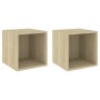 Armario de pared 2 uds madera contrachapada roble 37x37x37 cm en Estanterías | Comprar online en Foru.es