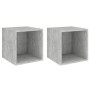 Armario de pared 2 uds madera gris hormigón 37x37x37 cm en Estanterías | Comprar online en Foru.es