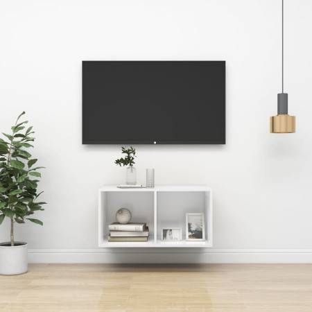 Mueble de pared para TV madera contrachapada blanco 37x37x72 cm en Muebles TV | Comprar online en Foru.es