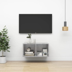 Mueble de pared de TV madera contrachapada hormigón 37x37x72 cm en Muebles TV | Comprar online en Foru.es