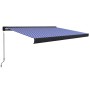 Toldo de carrete manual azul y blanco 400x300 cm de vidaXL, Toldos - Ref: Foro24-3052704, Precio: 570,38 €, Descuento: %