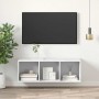 Mueble de pared para TV madera contrachapada blanco 37x37x107cm en Muebles TV | Comprar online en Foru.es