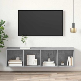 Mueble TV pared madera contrachapada hormigón 37x37x142,5 cm en Muebles TV | Comprar online en Foru.es