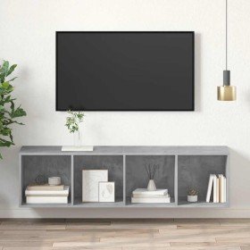 Mueble TV pared madera contrachapada hormigón 37x37x142,5 cm en Muebles TV | Comprar online en Foru.es