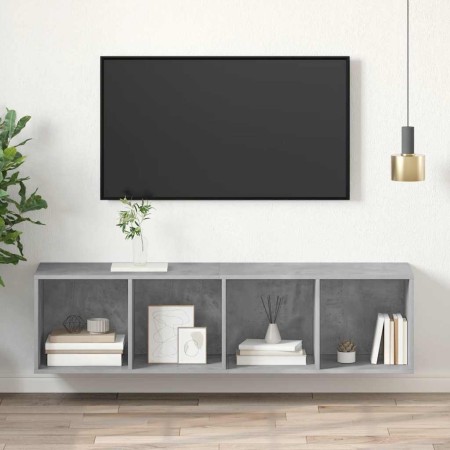 Mueble TV pared madera contrachapada hormigón 37x37x142,5 cm en Muebles TV | Comprar online en Foru.es