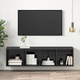 Mueble TV pared madera contrachapada gris brillo 37x37x142,5 cm en Muebles TV | Comprar online en Foru.es