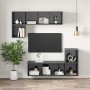 Mueble TV pared madera contrachapada gris brillo 37x37x142,5 cm en Muebles TV | Comprar online en Foru.es