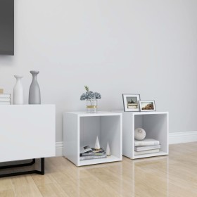Muebles para TV 2 uds madera contrachapada blanco 37x35x37 cm en Muebles TV | Comprar online en Foru.es