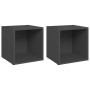 Muebles para TV 2 uds madera contrachapada gris 37x35x37 cm en Muebles TV | Comprar online en Foru.es