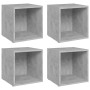 Mueble de TV 4uds madera contrachapada gris hormigón 37x35x37cm en Muebles TV | Comprar online en Foru.es