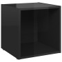 Muebles TV 4 uds madera contrachapada negro brillo 37x35x37 cm en Muebles TV | Comprar online en Foru.es