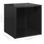 Muebles TV 4 uds madera contrachapada negro brillo 37x35x37 cm en Muebles TV | Comprar online en Foru.es