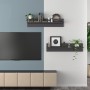 Estante de pared 2 uds contrachapado gris brillo 80x11,5x18 cm de vidaXL, Estantes y estanterías - Ref: Foro24-807349, Precio...