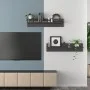 Estante de pared 2 uds contrachapado gris brillo 80x11,5x18 cm de vidaXL, Estantes y estanterías - Ref: Foro24-807349, Precio...