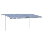 Toldo manual retráctil con postes azul y blanco 5x3 m en Toldos | Comprar online en Foru.es