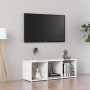 Mueble de TV madera contrachapada blanco 107x35x37 cm en Muebles TV | Comprar online en Foru.es