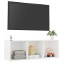 Mueble de TV madera contrachapada blanco 107x35x37 cm en Muebles TV | Comprar online en Foru.es