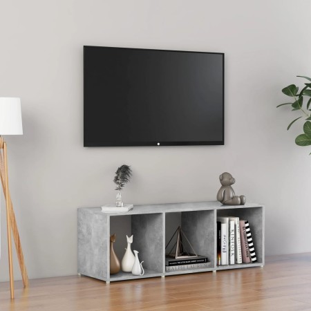 Mueble de TV madera contrachapada gris hormigón 107x35x37 cm en Muebles TV | Comprar online en Foru.es