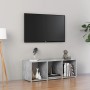 Mueble de TV madera contrachapada gris hormigón 107x35x37 cm en Muebles TV | Comprar online en Foru.es