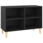 Mueble de TV con patas de madera maciza negro 69,5x30x50 cm en Muebles TV | Comprar online en Foru.es
