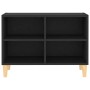 Mueble de TV con patas de madera maciza negro 69,5x30x50 cm en Muebles TV | Comprar online en Foru.es