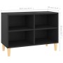 Mueble de TV con patas de madera maciza negro 69,5x30x50 cm en Muebles TV | Comprar online en Foru.es