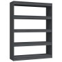 Estantería divisor de espacios madera pino gris 100x30x135,5cm de vidaXL, Librerías y estanterías - Ref: Foro24-808220, Preci...