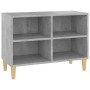 Mueble de TV patas de madera maciza gris hormigón 69,5x30x50 cm en Muebles TV | Comprar online en Foru.es