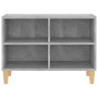 Mueble de TV patas de madera maciza gris hormigón 69,5x30x50 cm en Muebles TV | Comprar online en Foru.es