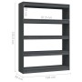 Estantería divisor de espacios madera pino gris 100x30x135,5cm de vidaXL, Librerías y estanterías - Ref: Foro24-808220, Preci...