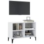Mueble de TV con patas de metal blanco 69,5x30x50 cm en Muebles TV | Comprar online en Foru.es