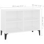 Mueble de TV con patas de metal blanco 69,5x30x50 cm en Muebles TV | Comprar online en Foru.es