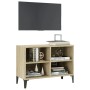 Mueble de TV con patas metal color roble Sonoma 69,5x30x50 cm en Muebles TV | Comprar online en Foru.es
