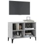Mueble de TV con patas metal gris hormigón 69,5x30x50 cm en Muebles TV | Comprar online en Foru.es
