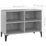 Mueble de TV con patas metal gris hormigón 69,5x30x50 cm en Muebles TV | Comprar online en Foru.es
