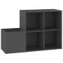 Zapatero de recibidor madera contrachapada gris 105x35,5x70 cm de vidaXL, Zapateros y organizadores de calzado - Ref: Foro24-...