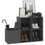 Zapatero de recibidor madera contrachapada gris 105x35,5x70 cm de vidaXL, Zapateros y organizadores de calzado - Ref: Foro24-...