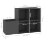 Zapatero de recibidor madera contrachapada gris 105x35,5x70 cm de vidaXL, Zapateros y organizadores de calzado - Ref: Foro24-...